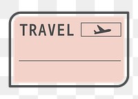 PNG pink air travel badge, transparent background