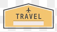 PNG yellow pentagon travel badge, transparent background