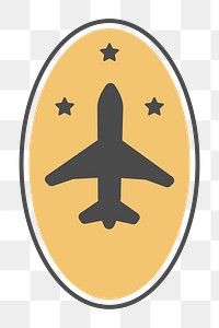 PNG yellow air travel badge, transparent background