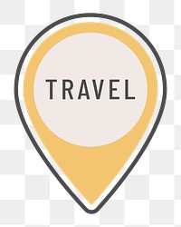 PNG yellow location pin icon, transparent background