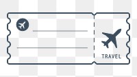 PNG green outline plane ticket, transparent background