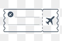 PNG green outline flight ticket, transparent background