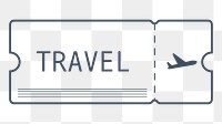 PNG green outline travel ticket, transparent background