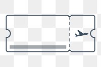 PNG green outline plane ticket, transparent background