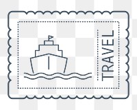 PNG ship postage stamp element, transparent background