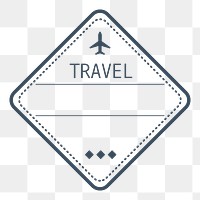 PNG green geometric travel badge, transparent background