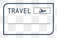 PNG outline air travel ticket, transparent background