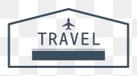 PNG geometric air travel badge, transparent background