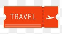 PNG red flight ticket element, transparent background