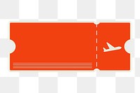 PNG red plane ticket element, transparent background