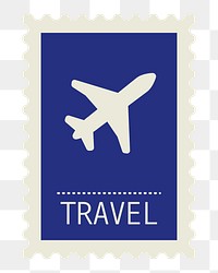 PNG blue travel stamp element, transparent background