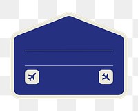 PNG blue air travel badge, transparent background