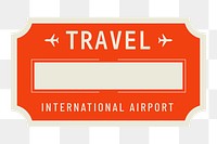 PNG red airport travel badge, transparent background