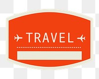 PNG red geometric travel badge, transparent background