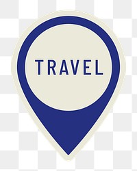 PNG blue travel pin icon, transparent background
