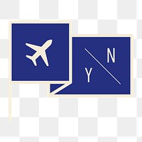 PNG blue travel flag icon, transparent background