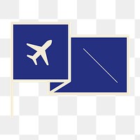 PNG blue travel flag icon, transparent background