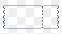 PNG outline flight ticket element, transparent background