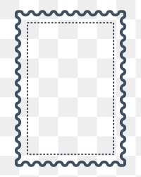 PNG rectangle postage stamp element, transparent background