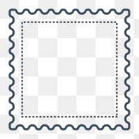 PNG square postage stamp element, transparent background