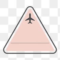 PNG pink airport triangle badge, transparent background