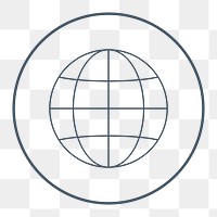 PNG simple grid globe icon, transparent background