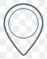 PNG location pin outline icon, transparent background