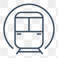 PNG train transportation line icon, transparent background