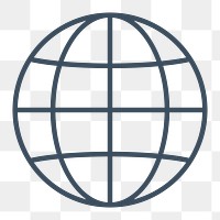 PNG simple grid globe icon, transparent background