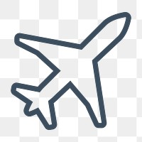 PNG airplane travel line icon, transparent background