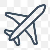 PNG simple plane line icon, transparent background