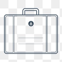 PNG business travel briefcase line icon, transparent background