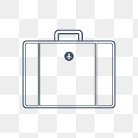 PNG simple travel briefcase line icon, transparent background