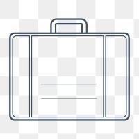 PNG business briefcase line icon, transparent background