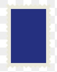 PNG blue postage stamp element, transparent background