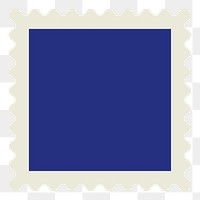 PNG blue square stamp element, transparent background