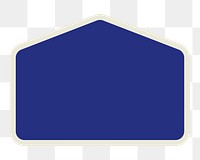 PNG blue pentagon badge element, transparent background