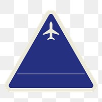 PNG blue airport travel badge, transparent background