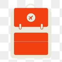 PNG red travel backpack icon, transparent background