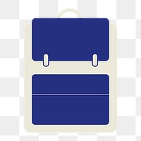 PNG blue school backpack icon, transparent background