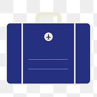 PNG blue travel briefcase icon, transparent background