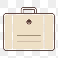PNG brown travel briefcase icon, transparent background