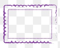 PNG purple outline postage stamp, transparent background