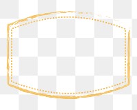 PNG yellow textured line badge, transparent background