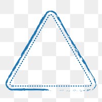 PNG blue triangle outline stamp, transparent background