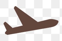 PNG brown airplane travel icon, transparent background