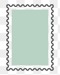 PNG green rectangle postage stamp, transparent background