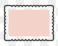 PNG pink postage stamp element, transparent background