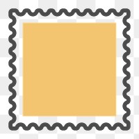 PNG yellow postage stamp element, transparent background