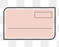 PNG pink postcard badge element, transparent background